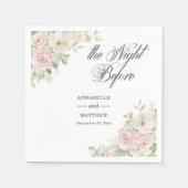 Die Nacht vor Soft Blush Roses Hochzeit Serviette (Vorderseite)