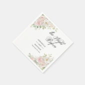 Die Nacht vor Soft Blush Roses Hochzeit Serviette (Ecke)