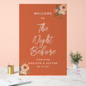 Die Nacht vor Terracotta Begrüßung Acrylschild (Hochzeit)