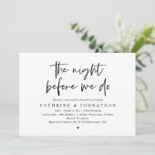 Die Nacht vor uns, Hochzeit Probe Dinner Einladung (Stehend Vorderseite)