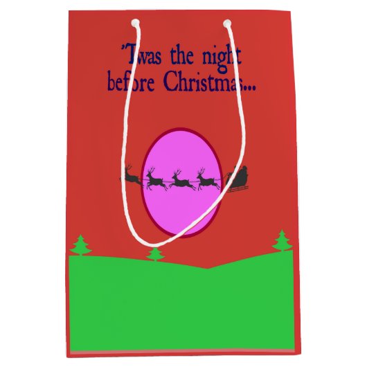 Die Nacht vor Weihnachten durch den Himmel Mittlere Geschenktüte (Vorderseite)