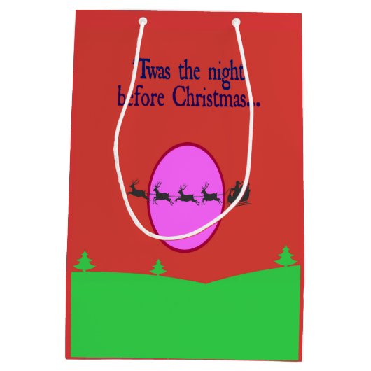 Die Nacht vor Weihnachten durch den Himmel Mittlere Geschenktüte (Rückseite)