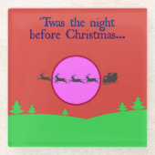 Die Nacht vor Weihnachten rot und grün Glasuntersetzer (Vorderseite)