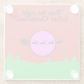 Die Nacht vor Weihnachten rot und grün Glasuntersetzer (Rückseite)