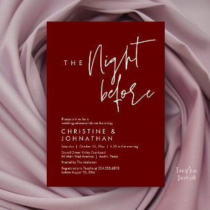Die Nacht Vorher, Lockere Hochzeitsprobe Dinner Einladung