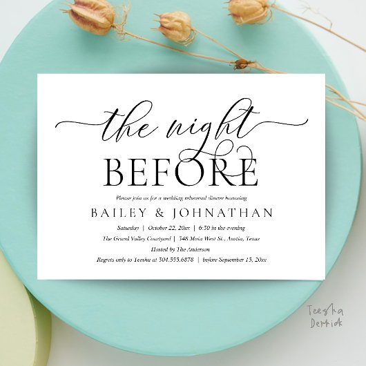 Die Nacht Vorher, Moderne Hochzeitsprobe-Abendesse Einladung