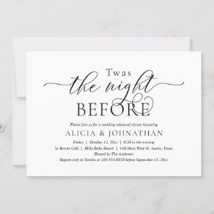 Die Nacht Vorher, Moderne Probeessen beim Hochzeit Einladung