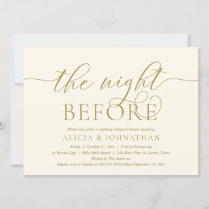 Die Nacht zuvor, modernes Probedinner zur Hochzeit Einladung