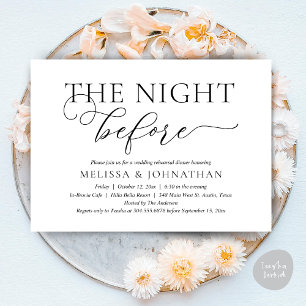 Die Nacht zuvor, modernes Probedinner zur Hochzeit Einladung