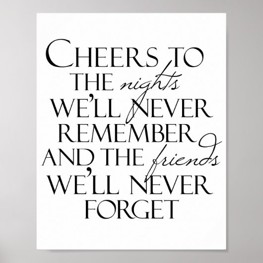 Die Nächte, an die wir uns nie erinnern werden Poster (Vorne)