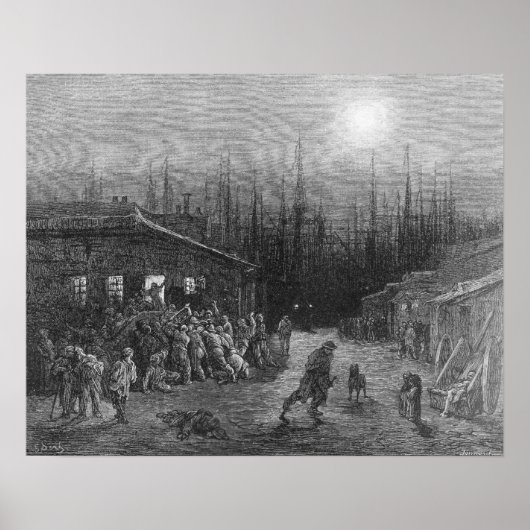 Die Nachtszene der Docks Poster (Vorne)