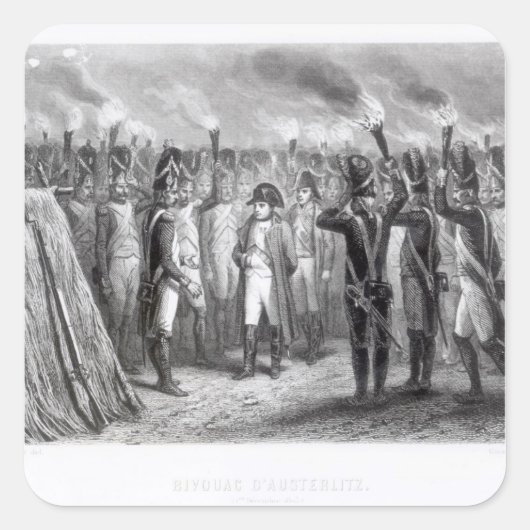 Die Nachtwache in Austerlitz Quadratischer Aufkleber (Vorderseite)