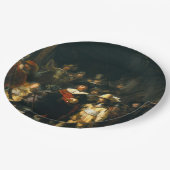 Die Nachtwache - Rembrandt Pappteller (Schrägansicht)