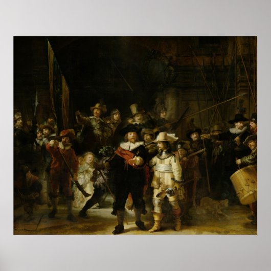 Die Nachtwache, Rembrandt van Rijn Poster (Vorne)