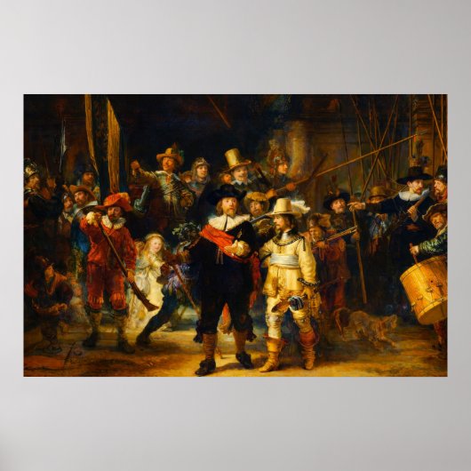 Die Nachtwache von Rembrandt Poster (Vorne)