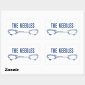 Die Nadel klettert schnell Rechteckiger Aufkleber (Blatt)