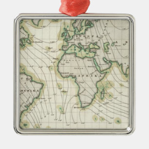 Die Nadelabweichung der Welt Silbernes Ornament