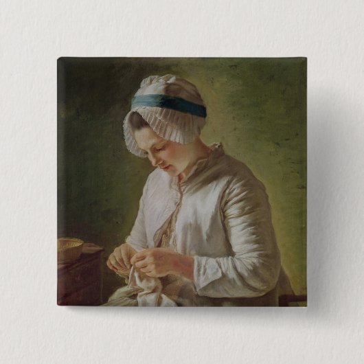 Die Näherin oder, junge Frauen-Funktion Button (Vorderseite)