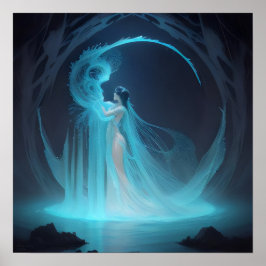 Die Naiad AI Fantasy Digital Art Print Underworld Poster