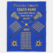 Die Namen-Danklacrosse-Trainer-Geschenke alles Fleecedecke (Vorderseite)