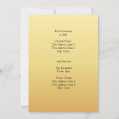 Die Namen der Gäste, die Hochzeitssuite mit goldge Einladung (Rückseite)