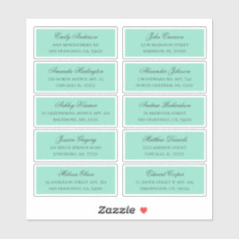 Die Namen der kleinen Gäste sind die Adresse. Vers Aufkleber