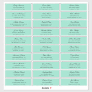 Die Namen der kleinen Gäste sind die Adresse. Vers Aufkleber