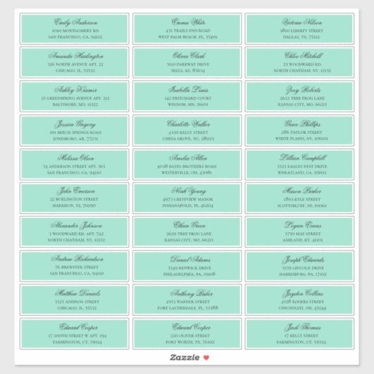 Die Namen der kleinen Gäste sind die Adresse. Vers Aufkleber (Blatt)