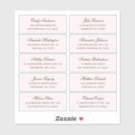 Die Namen der rosa Gäste sind die Adresse. Versand Aufkleber