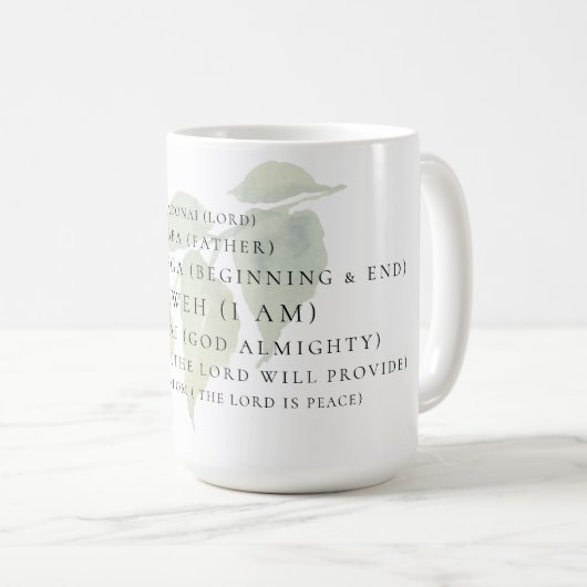 Die Namen Gottes Christlich Kaffeetasse (VorderseiteRechts)