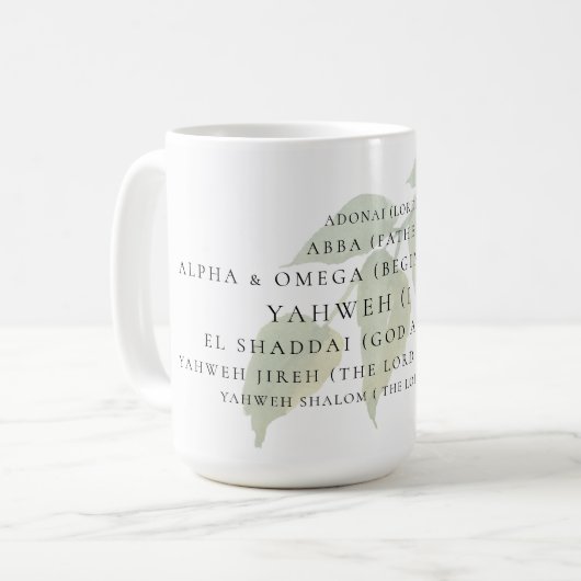 Die Namen Gottes Christlich Kaffeetasse (Vorderseite Links)