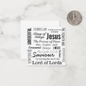 Die Namen Jesus Mitteilungskarte (Vorderseite/Rückseite Beispiel)