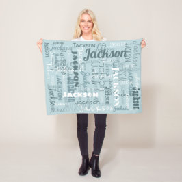 Die Namen-moderne Typografie des Robin-Ei-blauer Fleecedecke