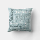 Die Namen-moderne Typografie des Robin-Ei-blauer Kissen (Rückseite)