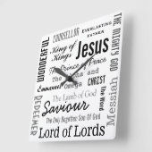 Die Namen von Jesus Canvas drucken Quadratische Wanduhr (Winkel)