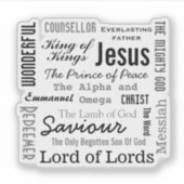 Die Namen von Jesus-Skripttext Aufkleber (Vorderseite)