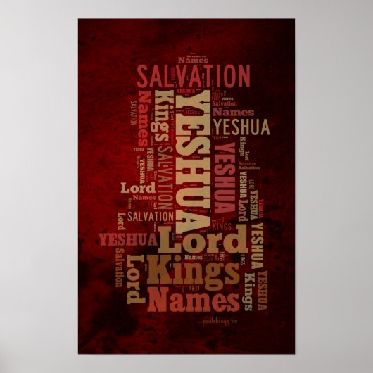 Die Namen von Yeshua/Jesus Collage Poster (Vorne)
