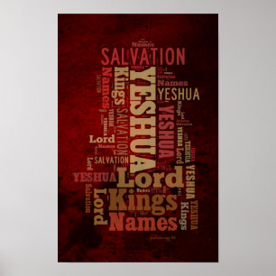 Die Namen von Yeshua/von Jesus-Collage Poster