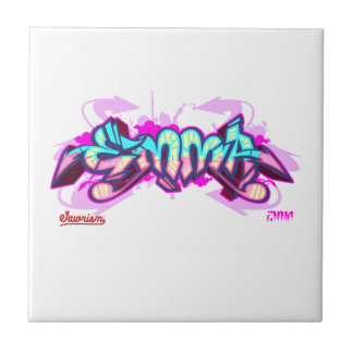 Die Namensemma in GraffitiKeramik Fliese