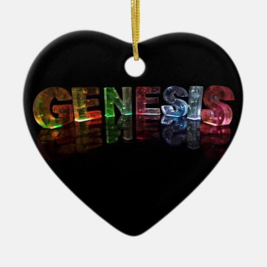 Die Namensgenese in 3D beleuchtet (Fotografie) Keramikornament (Vorne)