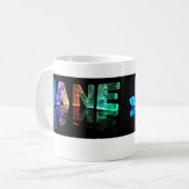Die Namensjane in 3D beleuchtet (Fotografie) Kaffeetasse (Vorderseite Links)