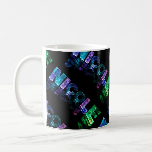 Die Namensnicole in 3D beleuchtet (Fotografie) Kaffeetasse (Links)