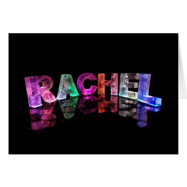 Die Namensrachel in 3D beleuchtet (Fotografie) (Vorderseite (Horizontal))