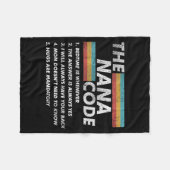 Die Nana-Code-lustigen-Familienregeln Retro Fleecedecke (Vorderseite (Horizontal))