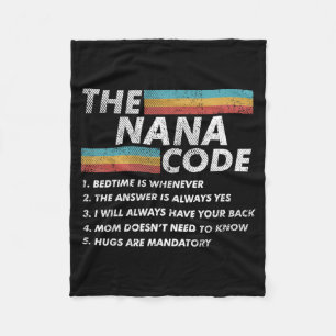 Die Nana-Code-lustigen-Familienregeln Retro Fleecedecke