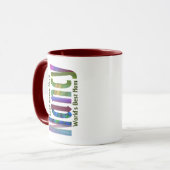 Die "Nancy" in Fun, Helle und farbenfrohe Kunst Tasse (Vorderseite Links)