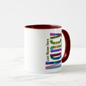 Die "Nancy" in Fun, Helle und farbenfrohe Kunst Tasse (VorderseiteRechts)