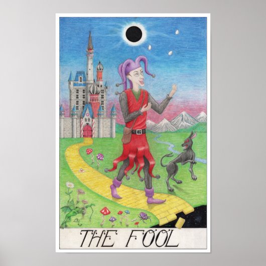 Die Narr-Tarotkarte Poster (Vorne)