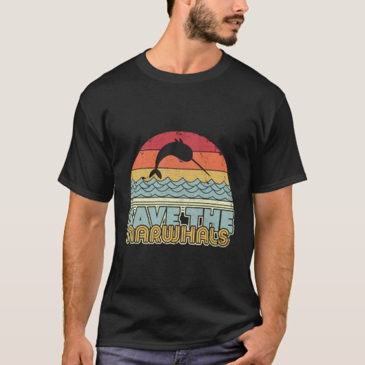 Die Narwhals Retro Narwhal gerettet T-Shirt (Vorderseite)