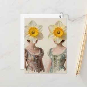 Die Narzissenkopf Frauen Postkarte